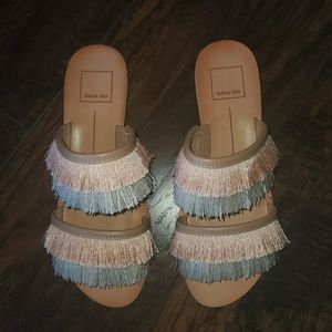 Dolce Vita HAYA Slide Sandal, Natural Fringe